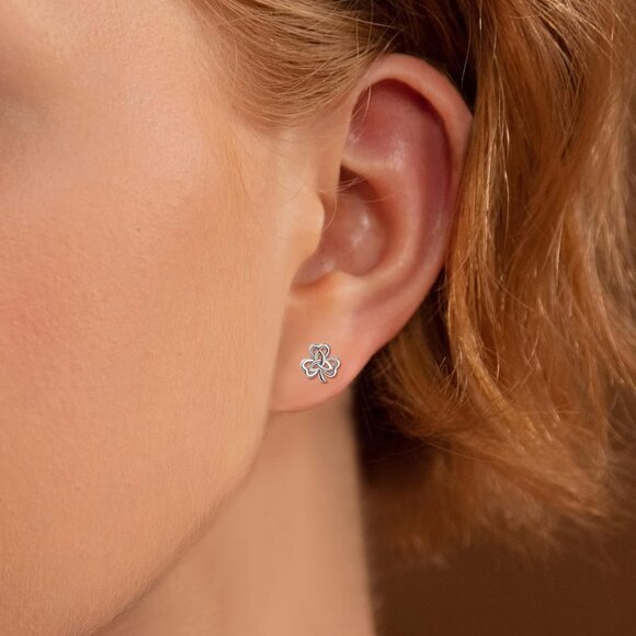 Sterling Silver Celtic Knot Stud Earrings for Women Girls Irish Jewelry 6-10mm - Picture 4 of 9